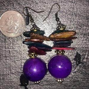 Earthy stone/marble earrings
